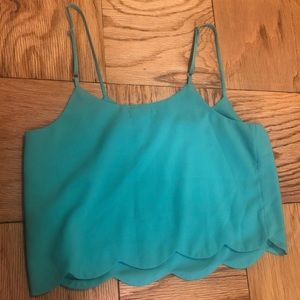 LA Hearts size s aqua blue top